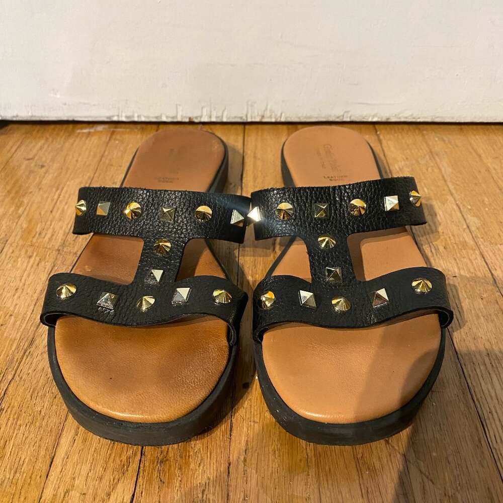 Giulia Palai Women’s Leather Studded Slip-On Sandals